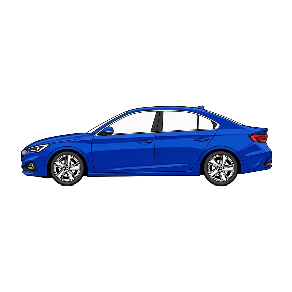 Sedan vehicle illustration for mobile detailing booking